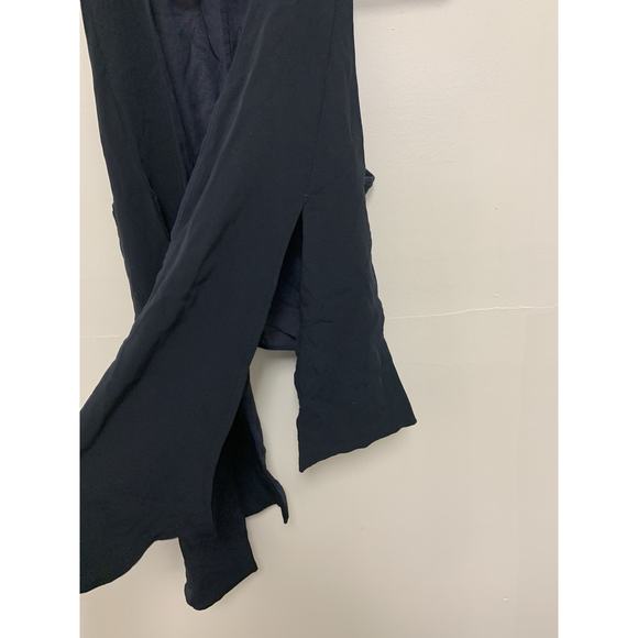 Valentino Roma 100% Silk Blue Sleeveless Sheer Waterfall Front Top 40 6 - Picture 4 of 6